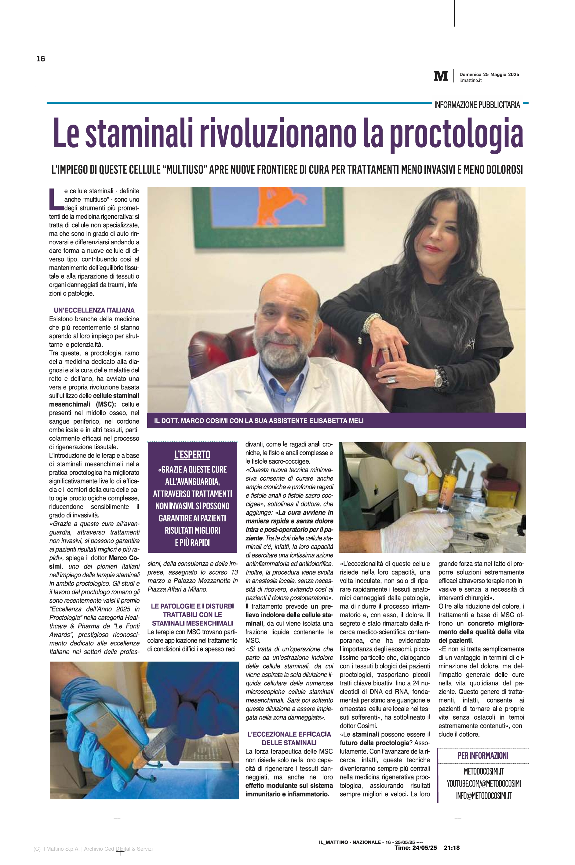 LE STAMINALI RIVOLUZIONANO LA PROCTOLOGIA PG2di2